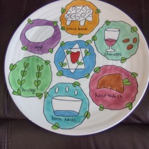 Seder plate for Passover by Dept 56 designed by Sandra Magsamen